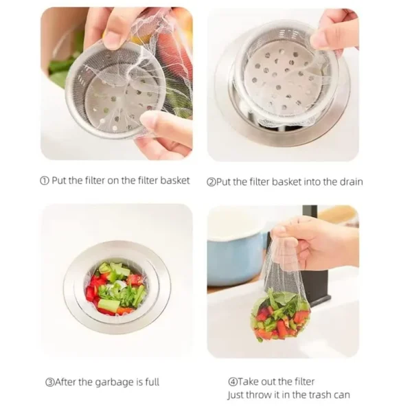 Kitchen Sink Strainer Filter Bag  (50 Mesh Bags) - Image 3