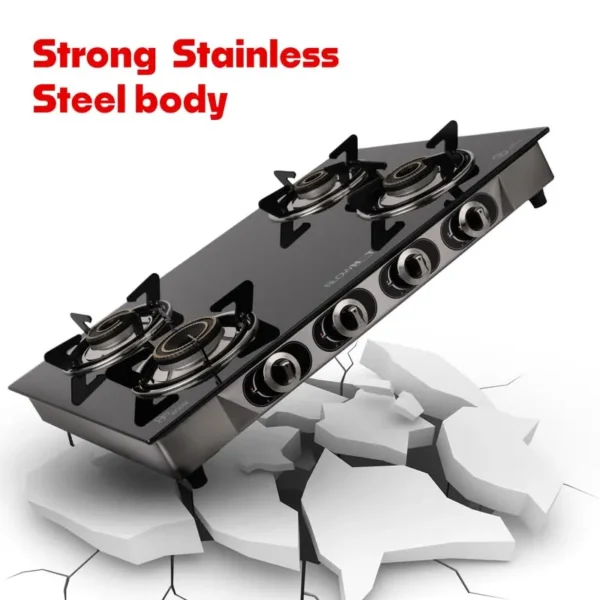 Edge 4B LPG Stove Tempered Glass Cooktop - Image 2