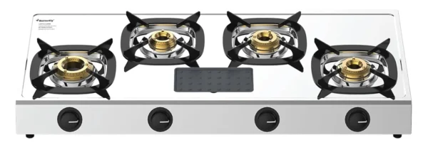 Smart 4B Stainless Steel Body LPG Stove, 4 Burners - Image 2