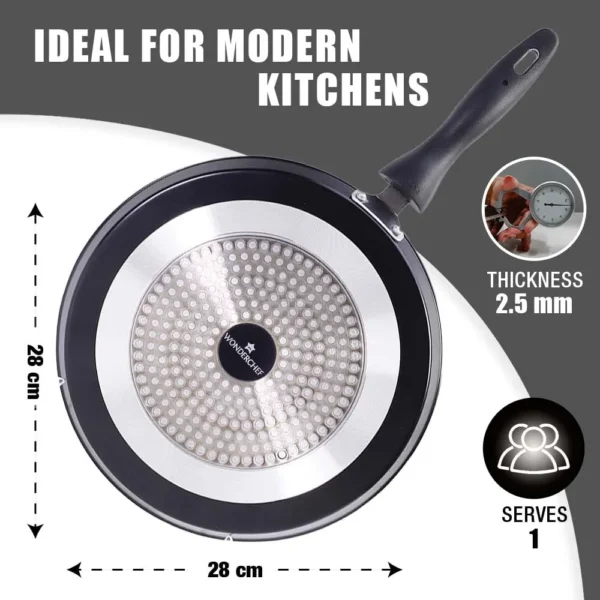 Duralite Die-cast 28 cm Dosa Tawa | 5 Layer Healthy Duramax Non-Stick Coating - Image 4
