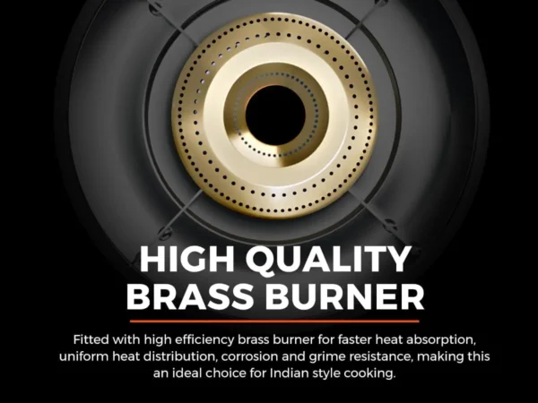 LPG Sumo Gas Stove 2 Brass Burner Stainless Steel LPG Chulha Manual Ignition - Image 3