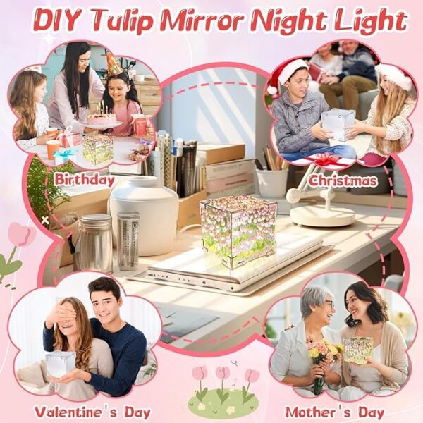 Infinity Mirror Tulip Cube Led Lamp - Image 5