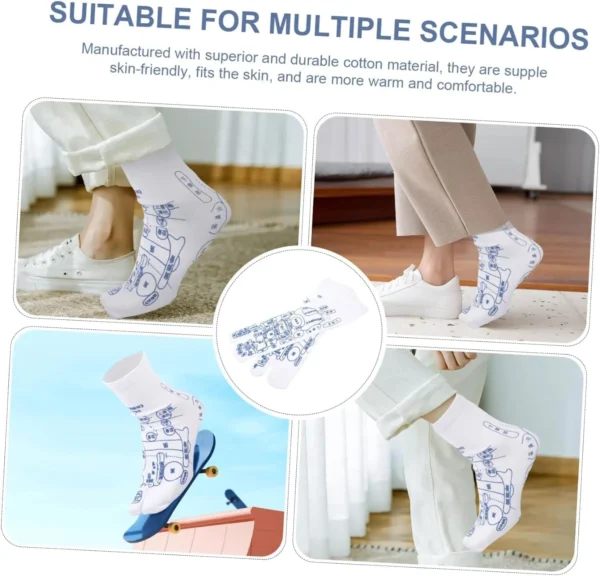 Reflexology Socks With Massage Stick For Women And Men, Printed Reflexology Chart of Both Sole - Image 3