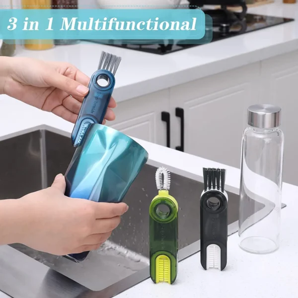 2pcs Bottle Brush, 3 in 1 Multipurpose Bottle Gap Cleaner Brush, Multi-Functional Insulation Cup Crevice Cleaning Tools - Image 4