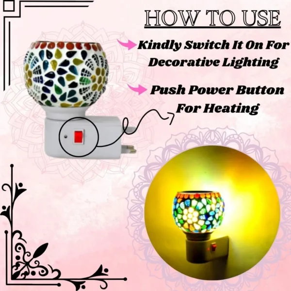 Electric Kapoordani Camphor Diffuser Glass With On/Off Switch - Image 5