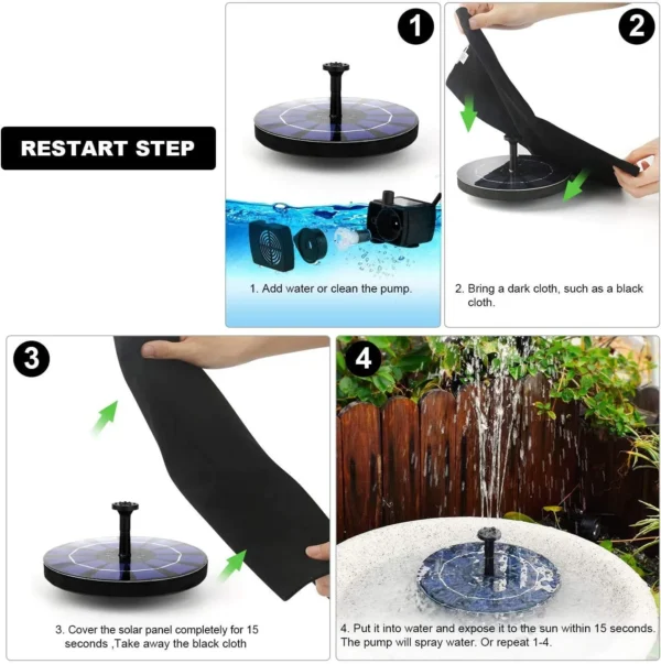 Plastic Fountain Solar Power Floating Water Pump - Image 4