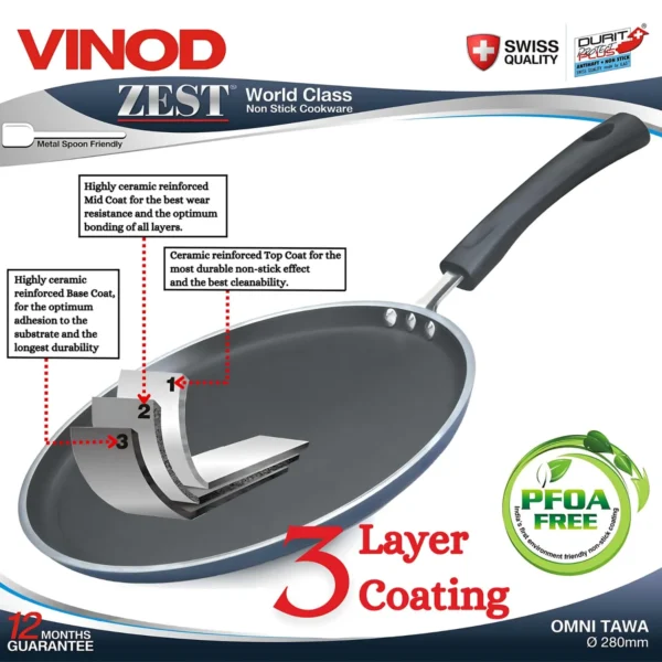 Aluminium Non Stick Dosa Omni Tawa - 28cm - Image 6