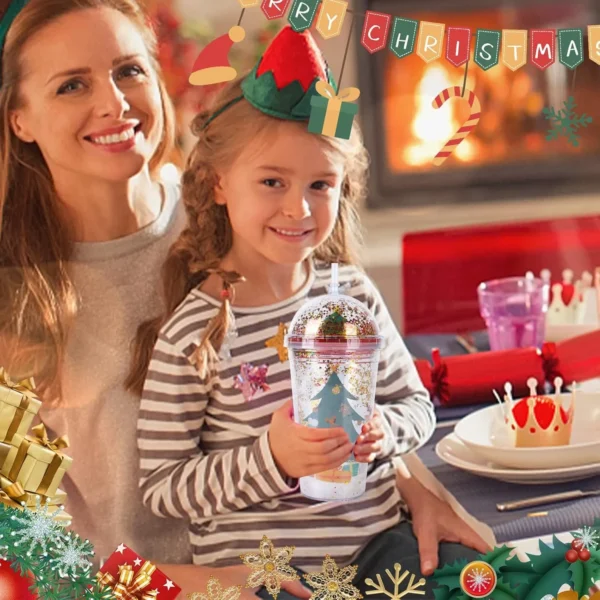 Straw Cup Creative Glitter Christmas Gift Cups Sipper - Image 3