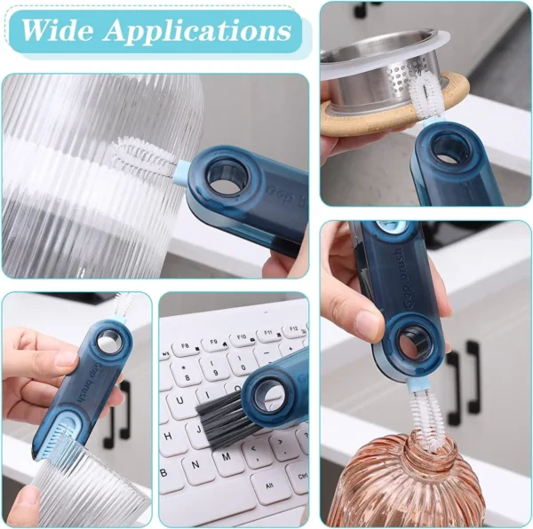 2pcs Bottle Brush, 3 in 1 Multipurpose Bottle Gap Cleaner Brush, Multi-Functional Insulation Cup Crevice Cleaning Tools - Image 5