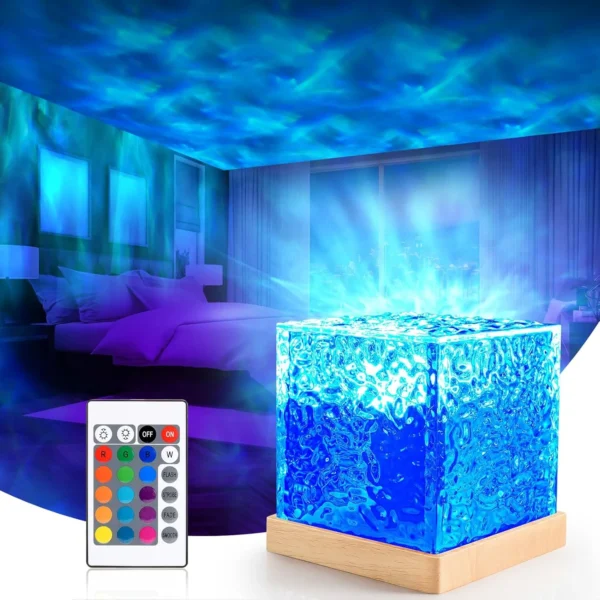 Ocean Wave Galaxy Projector-16 Color | Night Light Remote Control