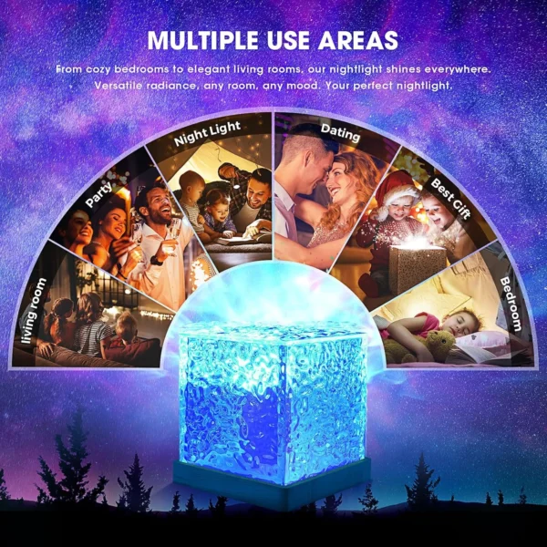 Ocean Wave Galaxy Projector-16 Color | Night Light Remote Control - Image 2
