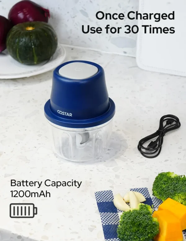 Electric Mini Garlic Chopper - 2-in-1 USB Rechargeable Vegetable Cutter - Image 2