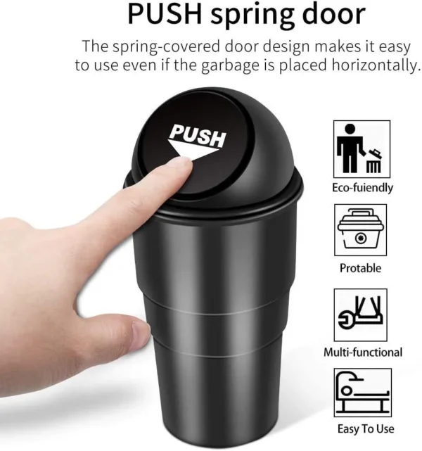 Mini Car Trash Bin Can Holder Dustbin - Image 5