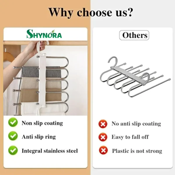 Multipurpose 5 in 1 Hanger, Stainless Steel Fordable Hangers for All Types of Clothes - Image 12