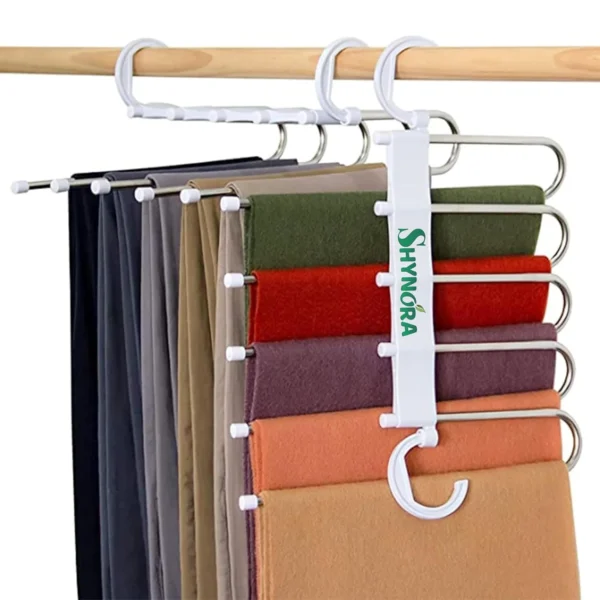 Multipurpose 5 in 1 Hanger, Stainless Steel Fordable Hangers for All Types of Clothes