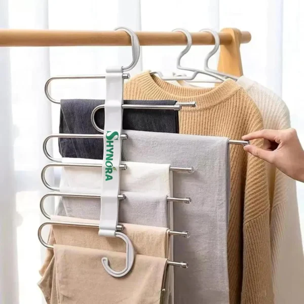 Multipurpose 5 in 1 Hanger, Stainless Steel Fordable Hangers for All Types of Clothes - Image 8