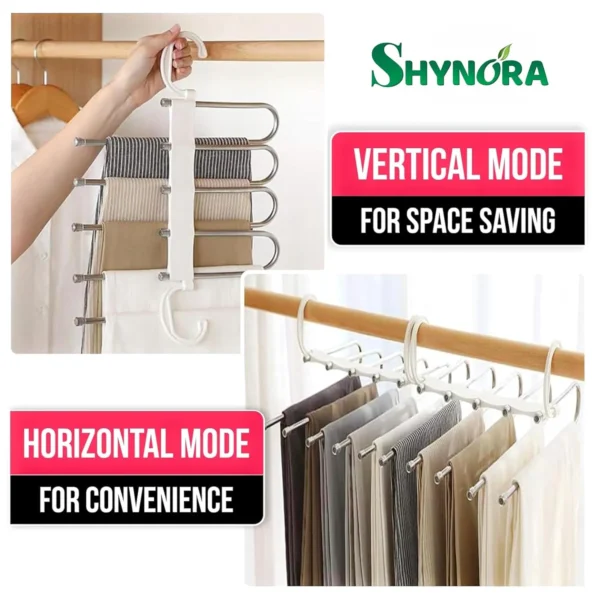 Multipurpose 5 in 1 Hanger, Stainless Steel Fordable Hangers for All Types of Clothes - Image 9