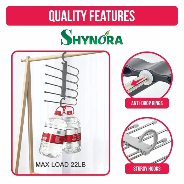 Multipurpose 5 in 1 Hanger, Stainless Steel Fordable Hangers for All Types of Clothes - Image 11