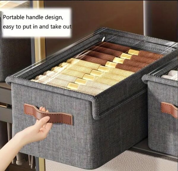 26l Storage Organizer Box with Lid Handles Foldable Metal - Image 6
