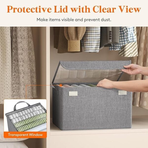 26l Storage Organizer Box with Lid Handles Foldable Metal - Image 9