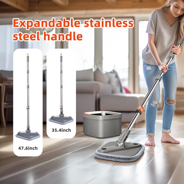 Spin Mop and Bucket Set with Self Separation Dirty and Clean Water System - Image 7