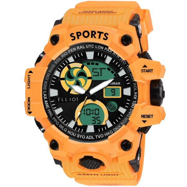 Elliot Yellow Analog Digital Wrist Watch For Men