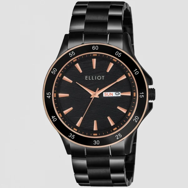 Elliot Elite XXI Series Black Premium Wrist Watch For Men With Day & Date Function