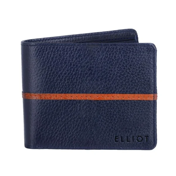 ELLIOT Newton Blue Genuine Leather Bi Fold Men Wallet