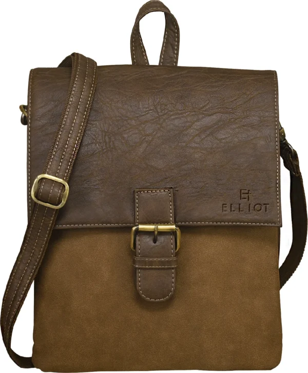 Elliot Jackson Series Brown Vegan Leather Sling Bag