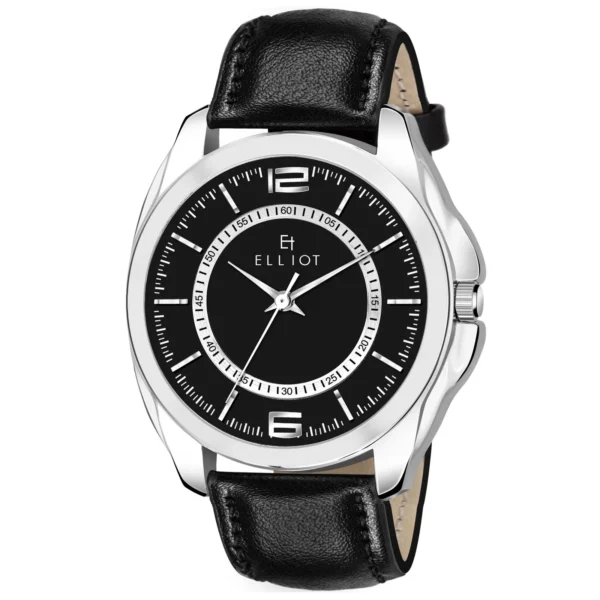 Elliot Veteran VI Black Dial Analog Leather Strap Wrist Watch For Men