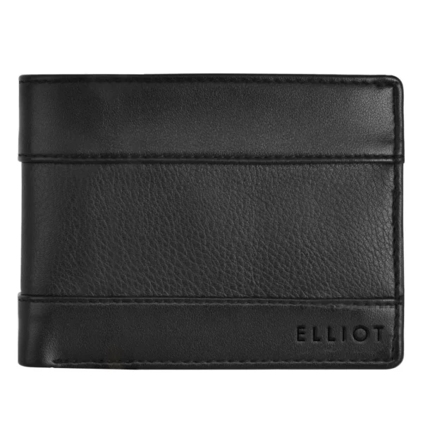 ELLIOT Imperial IV Black Color Nature Friendly Vegan Leather Bi Fold Men Wallet